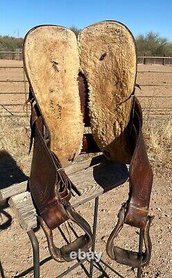 Powder River Saddle Denver Dry Goods 14.5 seat Nice Leather Tooling Old School