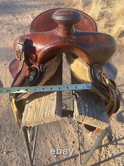 Powder River Saddle Denver Dry Goods 14 smooth leather seat GREAT Vintage Shape