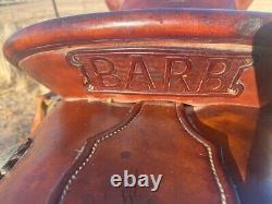 Powder River Saddle Denver Dry Goods 14 smooth leather seat GREAT Vintage Shape