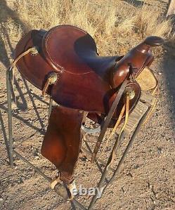 Powder River Saddle Denver Dry Goods 14 smooth leather seat GREAT Vintage Shape