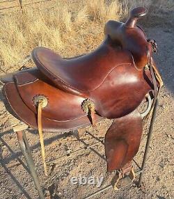 Powder River Saddle Denver Dry Goods 14 smooth leather seat GREAT Vintage Shape