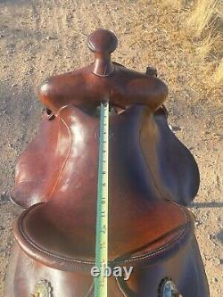 Powder River Saddle Denver Dry Goods 14 smooth leather seat GREAT Vintage Shape