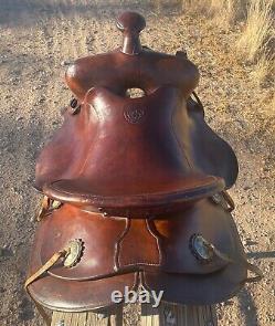 Powder River Saddle Denver Dry Goods 14 smooth leather seat GREAT Vintage Shape