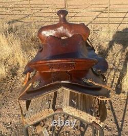 Powder River Saddle Denver Dry Goods 14 smooth leather seat GREAT Vintage Shape