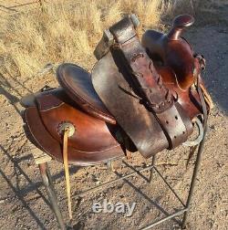 Powder River Saddle Denver Dry Goods 14 smooth leather seat GREAT Vintage Shape