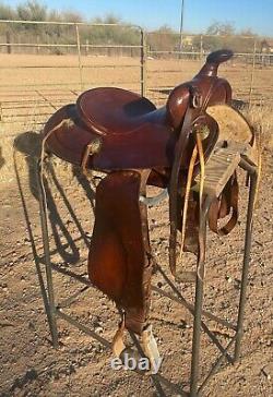 Powder River Saddle Denver Dry Goods 14 smooth leather seat GREAT Vintage Shape