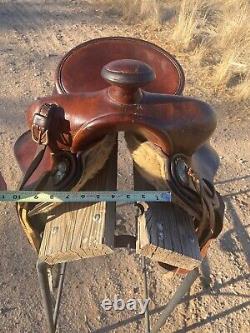 Powder River Saddle Denver Dry Goods 14 smooth leather seat GREAT Vintage Shape