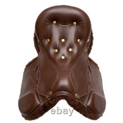 Premium Brown Leather English Jumping Saddle Comfortable Horse Riding Saddle