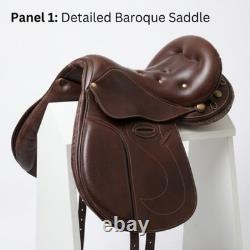 Premium Brown Leather English Jumping Saddle Comfortable Horse Riding Saddle