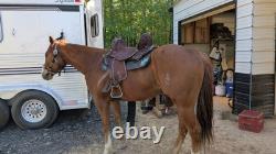 Premium Hand-Tooled Western Barrel Leather Saddle Brown Horse Riding Saddles