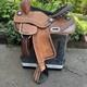 Premium Leather Western Barrel Racing Trail Horse Tack Saddle Size 15 Tan Black