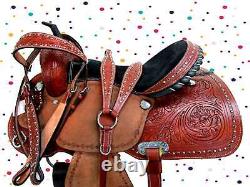 Premium Tooled Rough Out Fender Trail Western Saddle Used Barrel Set 15 16 17 18