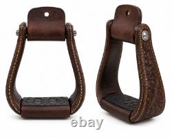 Premium Western Horse Saddle Full Grain Leather Floral Tooled Ranch Riding
