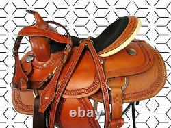 Premium Western Saddle Barrel Racing Trail Used Leather Tack Set 15 16 17 18