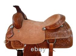 Pro Western Ranch Saddle Roping Horse Pleasure Tooled Leather Tack 18 17 16 15