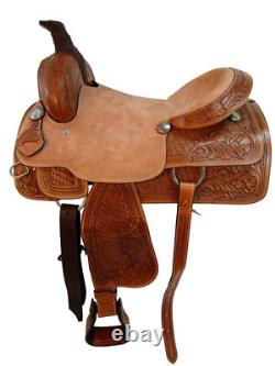 Pro Western Ranch Saddle Roping Horse Pleasure Tooled Leather Tack 18 17 16 15