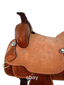 Pro Western Ranch Saddle Roping Horse Pleasure Tooled Leather Tack 18 17 16 15