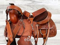 Pro Western Used Roping Saddle Horse Ranch Roper Tooled Leather Tack 15 16 17 18