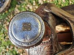 QUALITY 16 SHOW SADDLE HUGE HORN CAP With M Fine PinOak Tooling #1203 795 40784