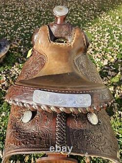 QUALITY 16 SHOW SADDLE HUGE HORN CAP With M Fine PinOak Tooling #1203 795 40784