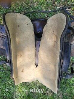 Quality Vintage Hand Tooled HEAVY DUTY Western Working Ranch Trail SADDLE VGC