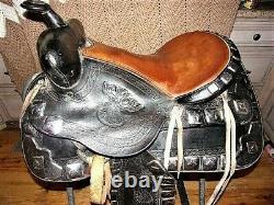 RARE TED FLOWERS Horse & Deer head Western Parade Saddle Tapaderos breastplate