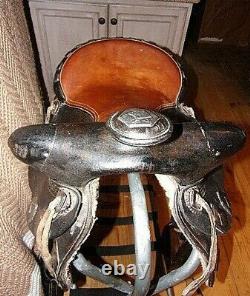 RARE TED FLOWERS Horse & Deer head Western Parade Saddle Tapaderos breastplate