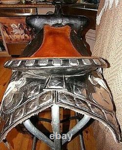 RARE TED FLOWERS Horse & Deer head Western Parade Saddle Tapaderos breastplate