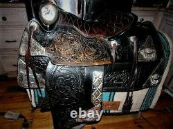 RARE Ted Flowers SHRINERS Western Parade Saddle BridleTapadaros huge breastplate