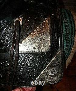 RARE Ted Flowers SHRINERS Western Parade Saddle BridleTapadaros huge breastplate