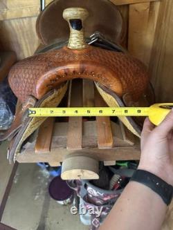RS Barrel Racing Western Saddle, Brown Leather Traditional 15 in Seat CL1036