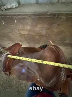 RS Barrel Racing Western Saddle, Brown Leather Traditional 15 in Seat CL1036