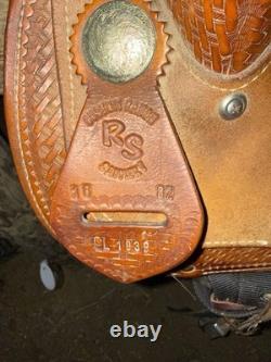 RS Barrel Racing Western Saddle, Brown Leather Traditional 15 in Seat CL1036