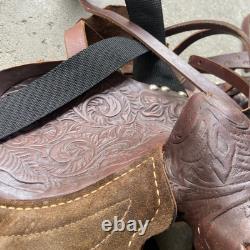 Ralide Vintage Western Leather Sheep Fleece Adult Horse Saddle 3712024
