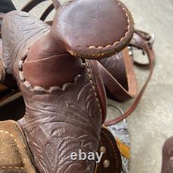 Ralide Vintage Western Leather Sheep Fleece Adult Horse Saddle 3712024