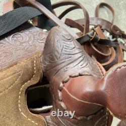 Ralide Vintage Western Leather Sheep Fleece Adult Horse Saddle 3712024