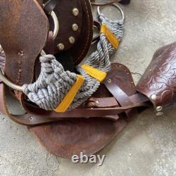 Ralide Vintage Western Leather Sheep Fleece Adult Horse Saddle 3712024