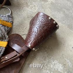 Ralide Vintage Western Leather Sheep Fleece Adult Horse Saddle 3712024