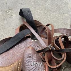 Ralide Vintage Western Leather Sheep Fleece Adult Horse Saddle 3712024