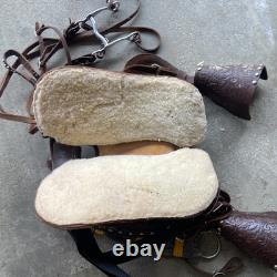 Ralide Vintage Western Leather Sheep Fleece Adult Horse Saddle 3712024