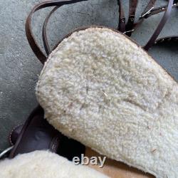 Ralide Vintage Western Leather Sheep Fleece Adult Horse Saddle 3712024
