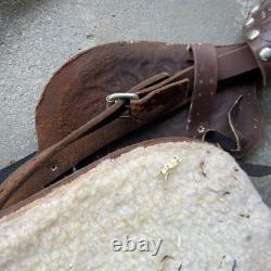 Ralide Vintage Western Leather Sheep Fleece Adult Horse Saddle 3712024