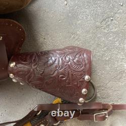 Ralide Vintage Western Leather Sheep Fleece Adult Horse Saddle 3712024