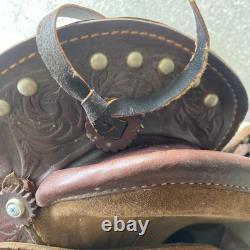 Ralide Vintage Western Leather Sheep Fleece Adult Horse Saddle 3712024