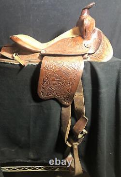 Ralide Vintage Western Leather Sheep Fleece Adult Horse Saddle 3712024 3780494