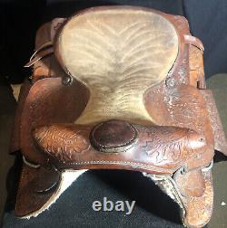 Ralide Vintage Western Leather Sheep Fleece Adult Horse Saddle 3712024 3780494