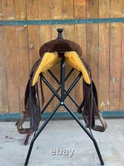 Ranch Cutter Chocolate Full Rough Out Western Cow Horse Saddle 15 5