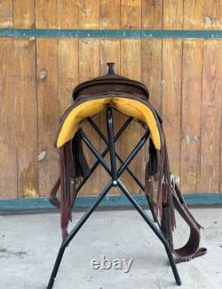 Ranch Cutter Chocolate Full Rough Out Western Cow Horse Saddle 15 5