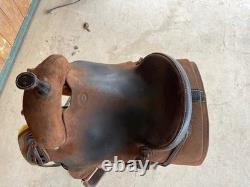 Ranch Cutter Chocolate Full Rough Out Western Cow Horse Saddle 15 5