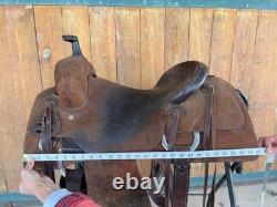 Ranch Cutter Chocolate Full Rough Out Western Cow Horse Saddle 15 5